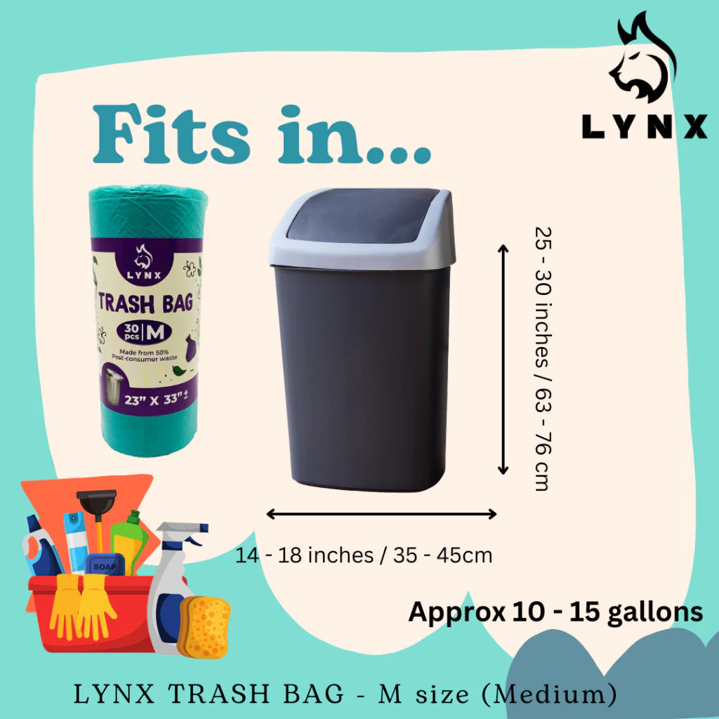 Beg Sampah Garbage Bag M Size 58x30 cm - 30 pieces (1 roll)