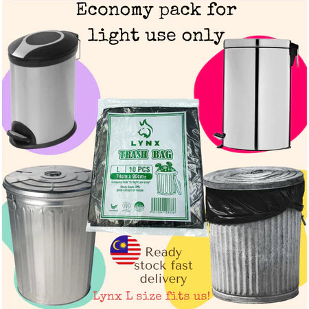 Beg Sampah Ekonomi Garbage Bag L Size 74x90cm - 10pcs (3 paket)